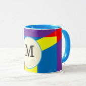 Mug Conception d'étiquette de monogramme abstrait colo (Devant droit)