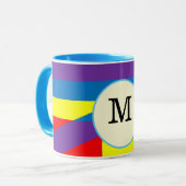 Mug Conception d'étiquette de monogramme abstrait colo (Devant gauche)