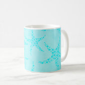Mug Conception d'étoiles de mer d'Aqua et de turquoise (Devant droit)