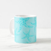 Mug Conception d'étoiles de mer d'Aqua et de turquoise (Devant gauche)