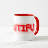 Mug Conception d'expression mignonne "#BEAUTIFUL". Com (Devant droit)
