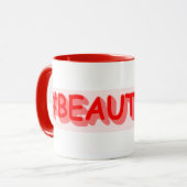 Mug Conception d'expression mignonne "#BEAUTIFUL". Com (Devant gauche)