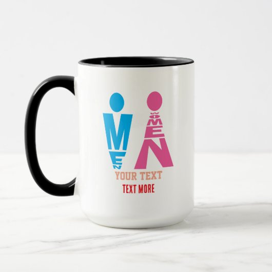 Mug Conception d'icône de typographie hommes et femmes (Gauche)