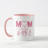 Mug Conception d'icônes pour bébé de l'année de maman  (Gauche)