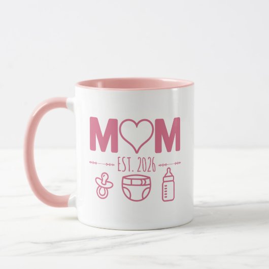 Mug Conception d'icônes pour bébé de l'année de maman  (Gauche)