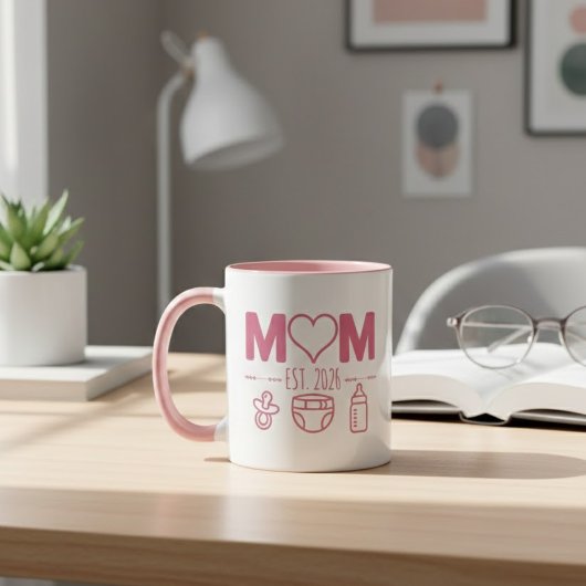 Mug Conception d'icônes pour bébé de l'année de maman 