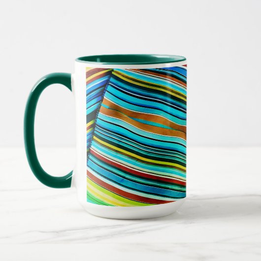 Mug Conception d'illusion de ligne verte (Gauche)