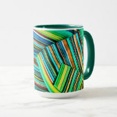 Mug Conception d'illusion de ligne verte (Devant droit)