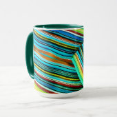 Mug Conception d'illusion de ligne verte (Devant gauche)