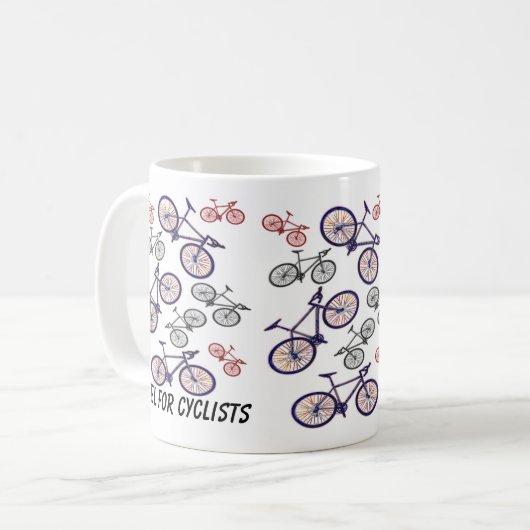 Mug Conception d'impression de bicyclette (Devant gauche)