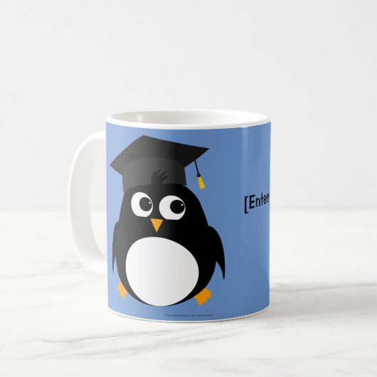 Mug Conception d'obtention du diplôme de pingouin - (Devant gauche)