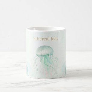 Mug Conception d'océan à l'aquarelle de méduse d'été