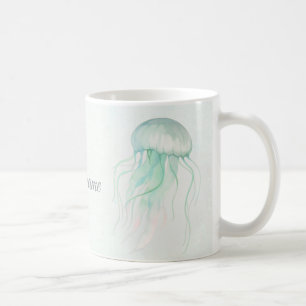 Mug Conception d'océan à l'aquarelle de méduses d'été