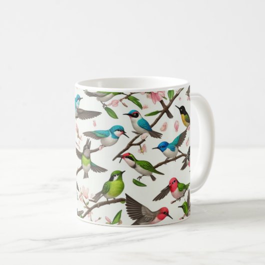 Mug conception d'oiseaux (Devant droit)