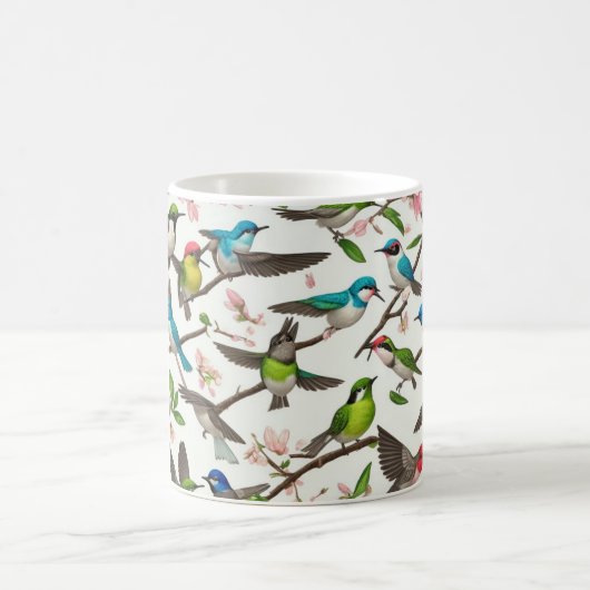 Mug conception d'oiseaux (Centre)