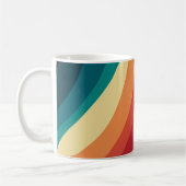 Mug Conception d'ondes de style rétro multicolore (Gauche)