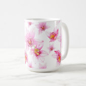 Mug Conception d'orchidées à l'aquarelle 15 (Devant droit)
