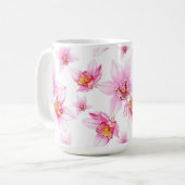 Mug Conception d'orchidées à l'aquarelle 15 (Devant gauche)