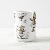 Mug Conception d'ours ballerine à l'aquarelle mignonne (Centre)