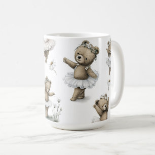 Mug Conception d'ours ballerine à l'aquarelle mignonne