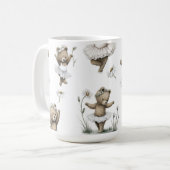 Mug Conception d'ours ballerine à l'aquarelle mignonne (Devant gauche)
