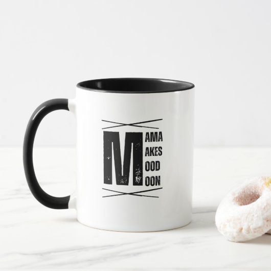Mug Conception d'ours de lune d'humeur Minimal Mama (Avec donut)