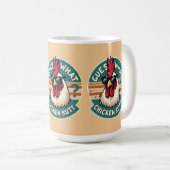 Mug Conception drôle de blague de poulet rétro (Devant droit)