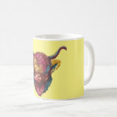 Mug Conception drôle de tête de vache Highland arc-en- (Devant droit)