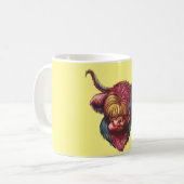 Mug Conception drôle de tête de vache Highland arc-en- (Devant gauche)