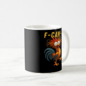 Mug Conception drôle essentielle de poulet F-Caw-F (Devant droit)