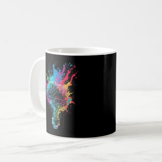 Mug Conception Du Cerveau Avec Explosion De Bulbe Colo (Devant gauche)