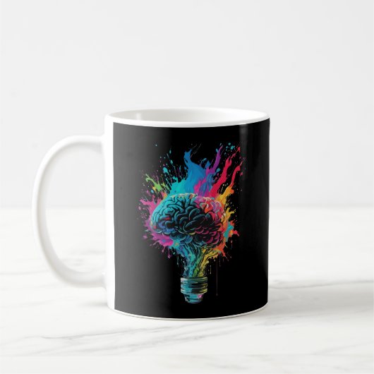 Mug Conception Du Cerveau Avec Explosion De Bulbe Colo (Gauche)