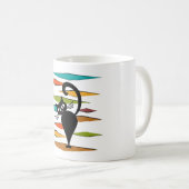 Mug Conception du chat noir du milieu du siècle (Devant droit)