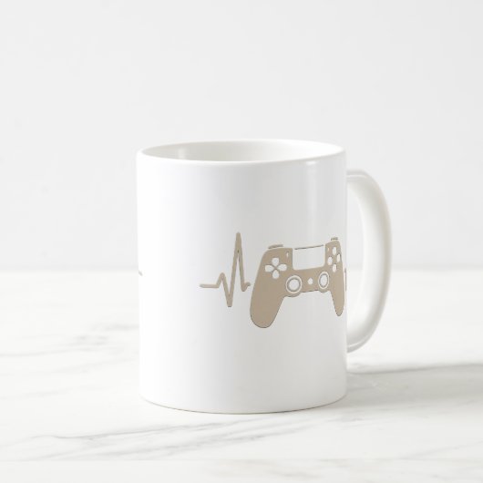 Mug Conception du contrôleur de gamer Heartbeat (Devant droit)