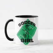 Mug Conception du football de fille du football de (Gauche)