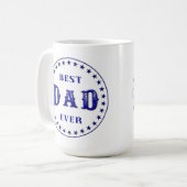 Mug Conception du logo du meilleur DAD Jamais Badge (Devant gauche)