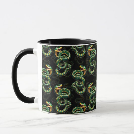 Mug Conception du Motif de serpent Arrière - plan noir (Gauche)