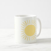 Mug Conception du soleil de Boho en jaune (Devant droit)