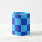 Mug Conception du vérificateur bleu clair et foncé (Centre)