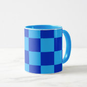 Mug Conception du vérificateur bleu clair et foncé (Devant droit)