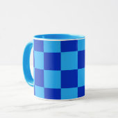 Mug Conception du vérificateur bleu clair et foncé (Devant gauche)