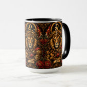 Mug Conception du zodiaque masculin céleste Lion (Devant droit)