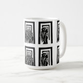 Mug Conception d'unité de silhouette noire moderne (Devant droit)
