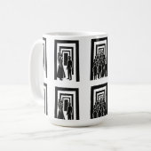 Mug Conception d'unité de silhouette noire moderne (Devant gauche)