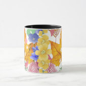 Mug Conception dynamique de feuilles botaniques jaunes (Centre)