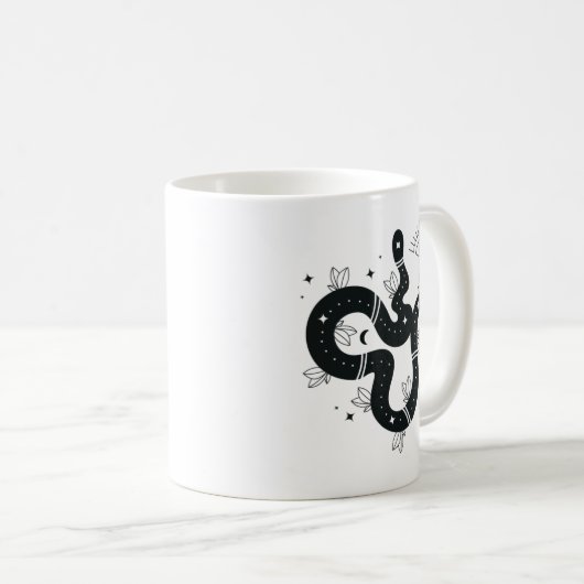 Mug Conception éffrayante de serpent céleste noir (Devant droit)