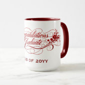 Mug Conception élégante de diplôme avec écriture et an (Devant droit)