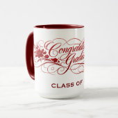 Mug Conception élégante de diplôme avec écriture et an (Devant gauche)