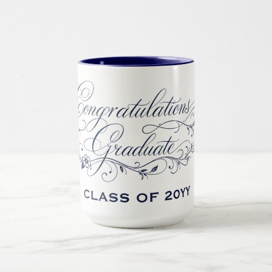 Mug Conception élégante de diplôme avec écriture et an (Centre)