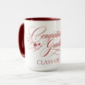 Mug Conception élégante de diplôme avec écriture et an (Devant gauche)
